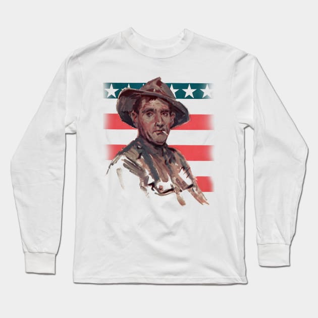 WW2 Veteran Painting Long Sleeve T-Shirt by Corvons